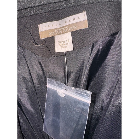 Boston Proper Andrea Behar Embellished Shoulder Blazer Jacket Black Size 12 - Picture 4 of 7